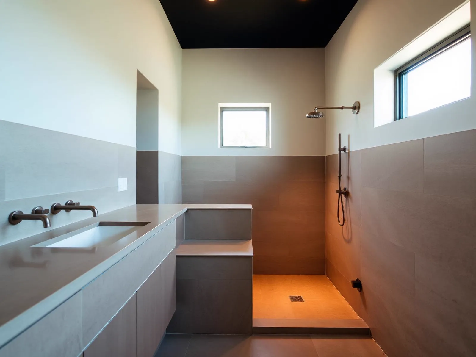 Renovated bathroom with large-format tiling in a Sliema apartment